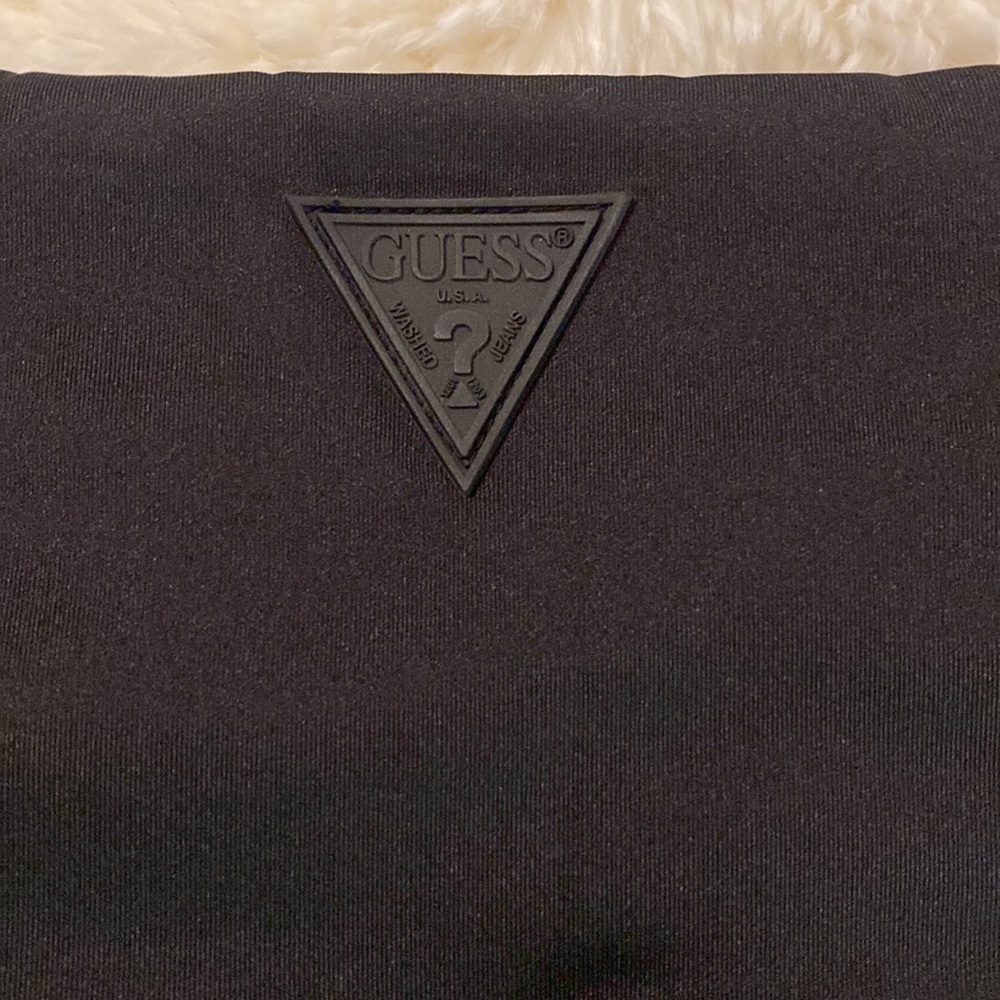 NWT GUESS Logo Mesh-Trim Leggings XS Black - Picture 3 of 9